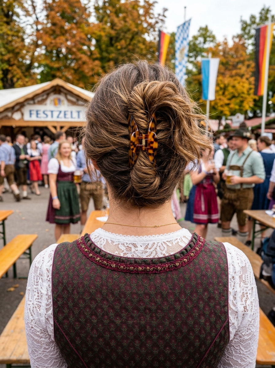 Claw Clip Twist fürs Oktoberfest als Oktoberfest Frisuren Inspiration 2026